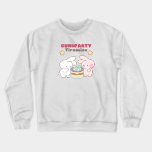 Two Cute Rabbits Savoring Giant Tiramisu! Crewneck Sweatshirt